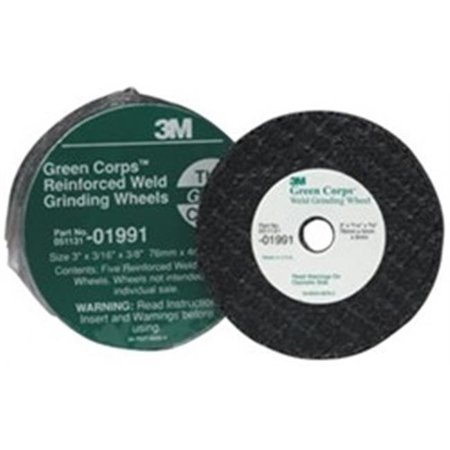 3M 3-M Company 01991 3 Inch Green Corps Weld Slag Grinding Wheel MM01991